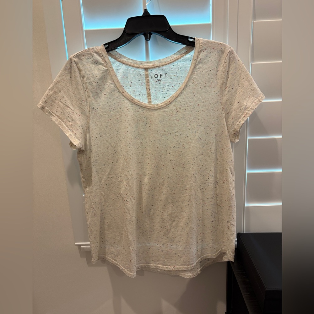 NWOT Loft Flecked Speckled Confetti Tee Shirt Size Large